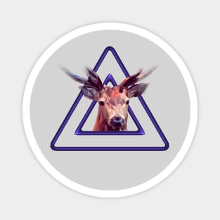 Geometric purple deer head triangle Magnet